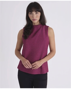 Женская блузка из драпированного крепа, фиолетовый Calvin klein