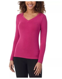 Женский топ из мягкой одежды стрейч с v-образным вырезом, розовый Cuddl duds