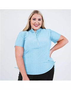 Купальник Adele размера плюс с полумолнией до половины, синий Calypsa