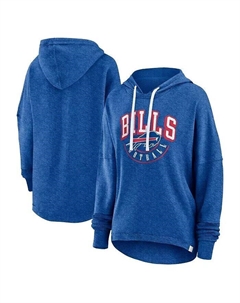 Женская Королевская рваная толстовка со шлемом и арочным пуловером, легкая скромная укороченная толстовка с капюшоном Buffalo Bills, синий Fanatics