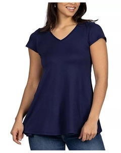 Женская туника свободного кроя с коротким рукавом, синий 24seven comfort apparel