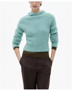 Женский мягкий свитер с капюшоном, синий Mango