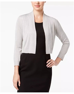 Кардиган с блестками и рукавами три четверти, серебряный Calvin klein