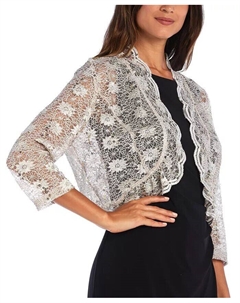 Кружевное болеро с фестонами и пайетками, синий R&m richards