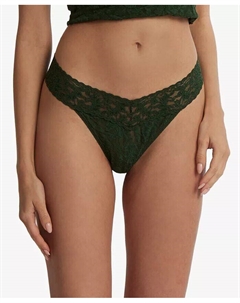 Нижнее белье стринги из фирменного кружева с оригинальной посадкой, зеленый Hanky panky