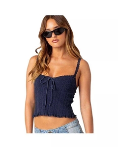 Женская кружевная трикотажная майка, синий Edikted