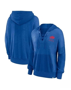 Женский рваный пуловер с капюшоном из френч-терри на шнуровке Royal Buffalo Bills Heritage Snow Wash, синий Fanatics