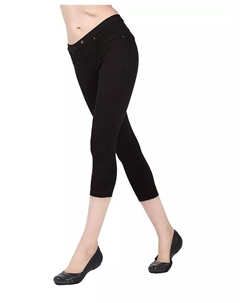 Женские леггинсы Chino Capri из хлопковой смеси, черный Memoi