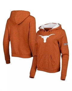 Женский пуловер с капюшоном и большим логотипом Longhorns Team, черный Colosseum