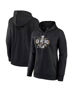 Женский черный пуловер с капюшоном для нейтральной зоны Vegas Golden Knights Кубка Стэнли Чемпионов 2023 Fanatics