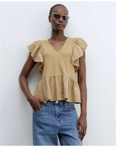 Рубашка с оборками и заклепками, цвет Kaki Сфера