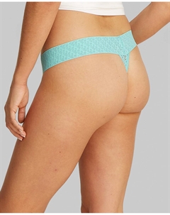 Кружевные стринги с логотипом Icon, светло-голубой Calvin klein