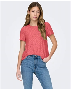 Женская футболка с коротким рукавом и вырезанной деталью, розовый Jdy