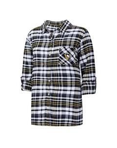 Женская черная фланелевая рубашка Pittsburgh Penguins Mainstay с застежкой на пуговицы и рукавом три четверти Concepts sport