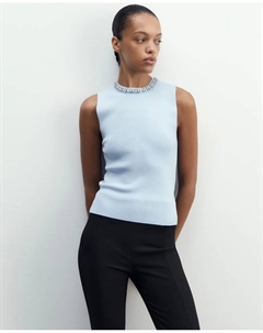 Топ с круглым вырезом, светло-голубой Сфера