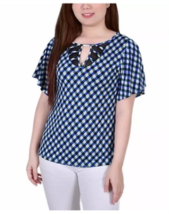 Трикотажный топ Petite Mesh Flutter Sleeve, белый Ny collection