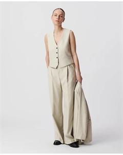 Женские прямые брюки с карманами, бежевый Ikks