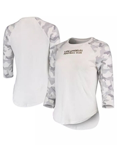 Женский белый, серый композитный топ реглан с рукавами 3/4 LAFC Concepts sport