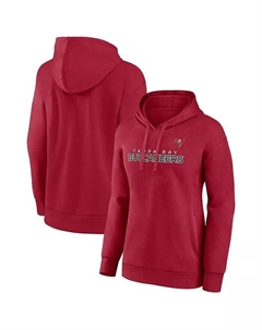 Женский красный пуловер с капюшоном Tampa Bay Buccaneers Checklist Crossover с v-образным вырезом Fanatics