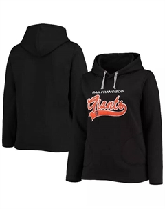 Женский черный пуловер с капюшоном San Francisco Giants больших размеров Soft as a grape
