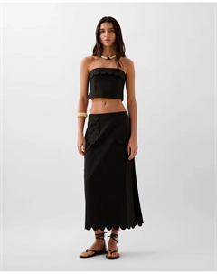 Юбка миди с карманами, черный Scalpers