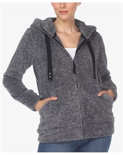 Женская куртка из шерпы с капюшоном, серый White mark