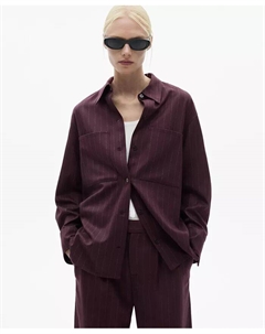 Женская верхняя рубашка в тонкую полоску, фиолетовый Mango