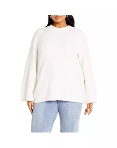 Свитер с бантом на спине больших размеров, слоновая кость/кремовый City chic