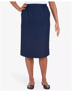 Женская юбка миди с застежкой на талию и косыми карманами, синий Alfred dunner