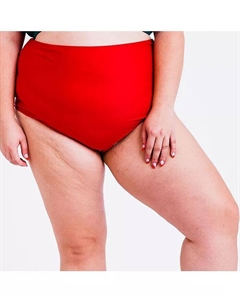Низ бикини больших размеров с высокой талией, красный Calypsa