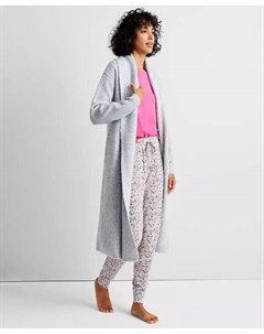 Женский вязаный халат с длинными рукавами, серый State of day