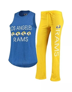 Женский комплект для сна из топа и брюк Royal Los Angeles Rams Muscle цвета золотого цвета, золотой Concepts sport