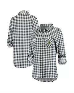 Женская темно-серая ночная рубашка с длинным рукавом Oakland Athletics Wanderer на пуговицах Concepts sport