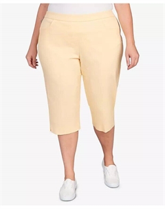 Брюки-капри Classic Allure Stretch Clamdigger размера Plus Size, желтый Alfred dunner