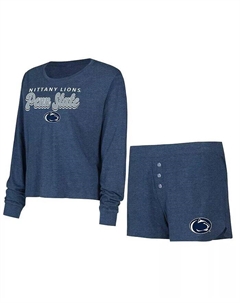 Женский темно-синий комплект из футболки и шорт с длинными рукавами Penn State Nittany Lions Team Color, синий Concepts sport