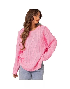 Женский свитер Kennedy Oversize Cable Knit, розовый Edikted