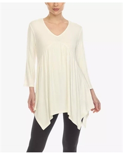 Женская туника с завышенной талией, белый White mark