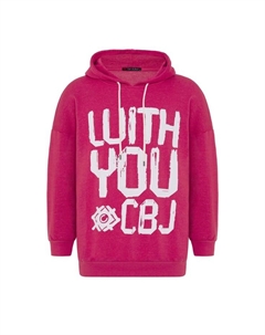 Толстовка с капюшоном и стильным принтом спереди, красный Cipo&baxx