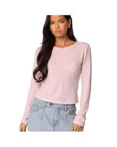 Женский топ Rosemarie Lacey Waffle, розовый Edikted