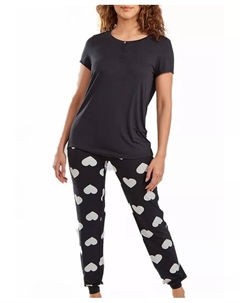 Женская пижама из модала Kind Heart с футболкой и спортивными штанами в удобном и уютном стиле, комплект из 2 предметов, коричневый/бежевый Icollection