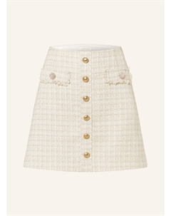 Юбка из твида Дафни с блестящей пряжей, экрю Guess