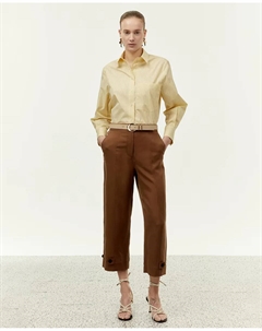 Прямые струящиеся брюки, коричневый Сфера