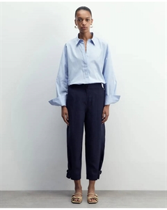 Прямые струящиеся брюки, темно-синий Сфера