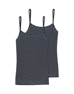 Топ спагетти 2 шт. в упаковке базовые вещи из модала, синий Schiesser