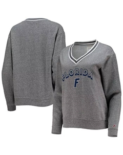 Женский серый пуловер с треугольным вырезом и v-образным вырезом Florida Gators Victory Springs League collegiate wear