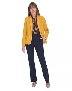 Женский пиджак на одной пуговице, топ с принтом и брюки Bootcut, желтый Tommy hilfiger