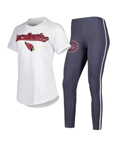 Женский комплект из футболки и леггинсов для сна Arizona Cardinals Sonata белого, темно-серого цвета, белый Concepts sport