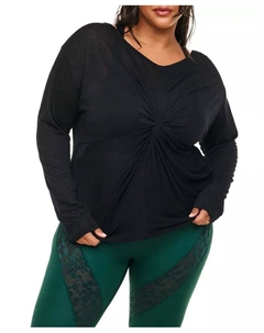 Топ Mallory Active с длинными рукавами больших размеров, черный Adore me