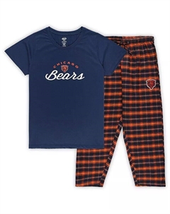 Женская темно-синяя футболка с логотипом Chicago Bears больших размеров и фланелевые брюки для сна, синий Concepts sport