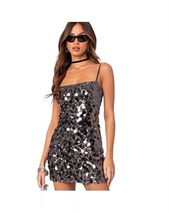 Женское мини-платье Bring The Sparkle с пайетками, серый Edikted
